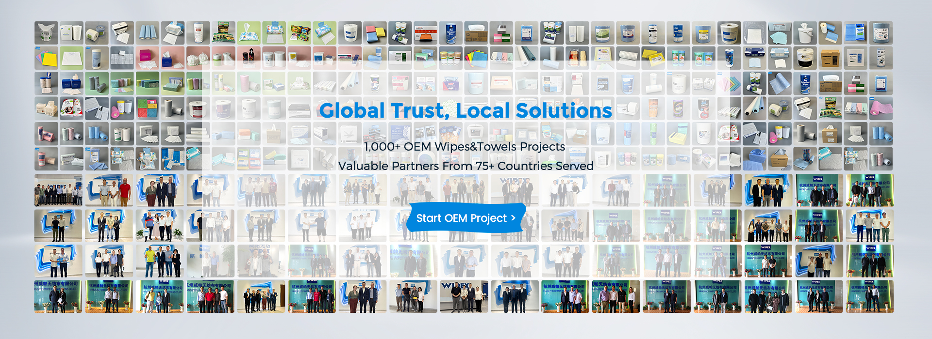 Disposable towel and dry wipes for global OEM and private label brands