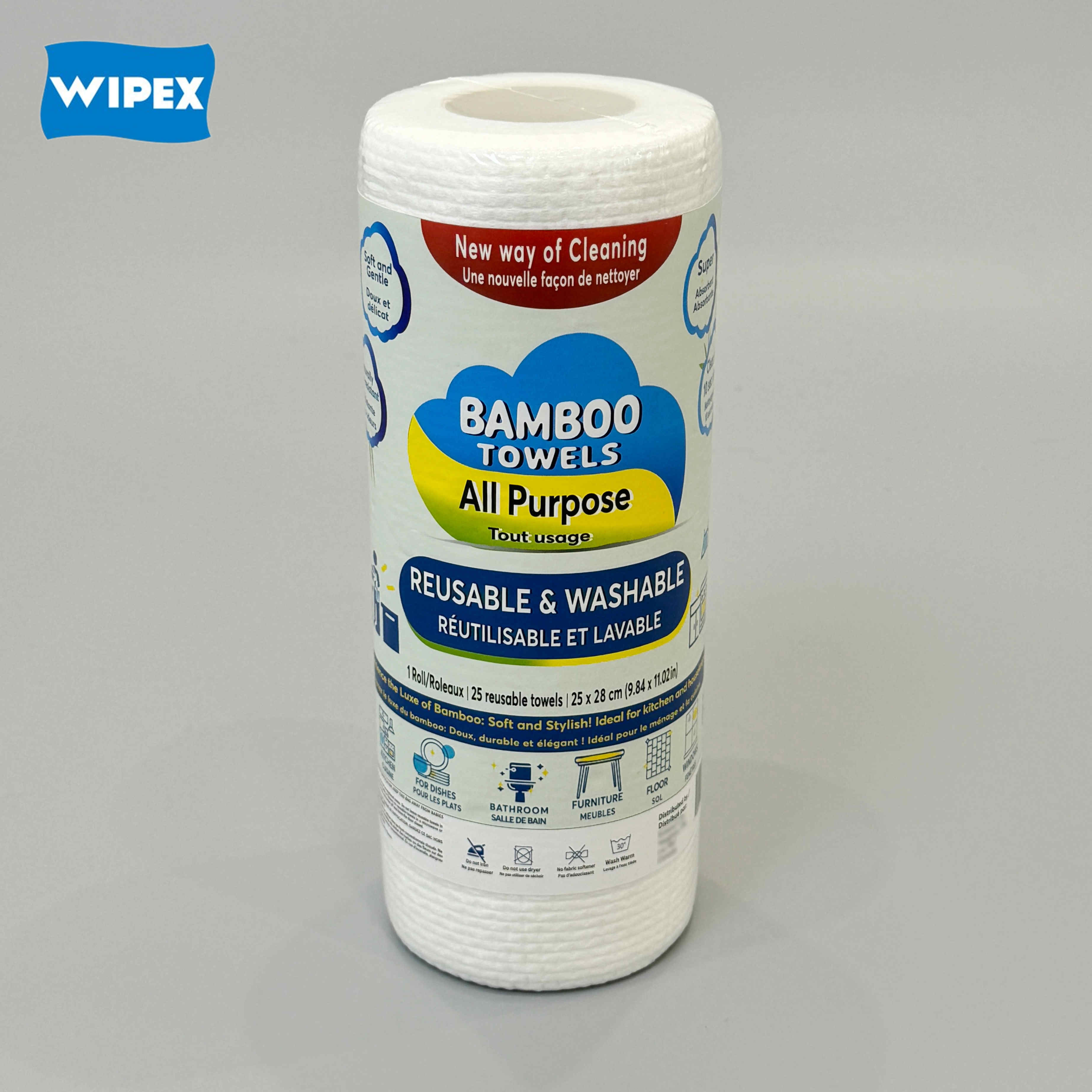 100% Bamboo Fiber Biodegradable Disposable Cleaning Colth Multipurpose Wipes