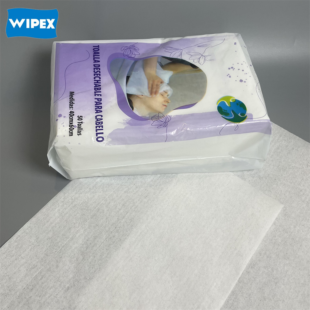Disposable Biodegradable Hair Salon Towels Spunlace Nonwoven Hair Dry Towel