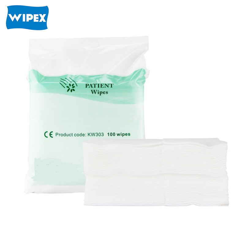Disposable Spunlace Nonwoven Skin-friendly Patient Cleaning Medical Dry Wipes