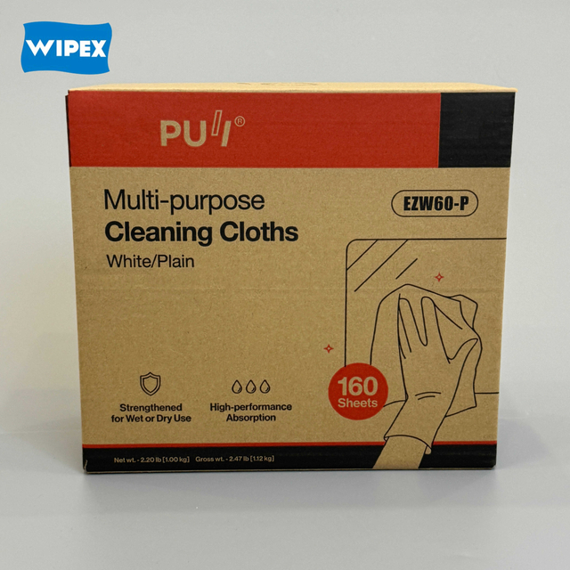 X60 Boxed Multi-purpose White Plain Pattern Industrial Cleaning Wipes