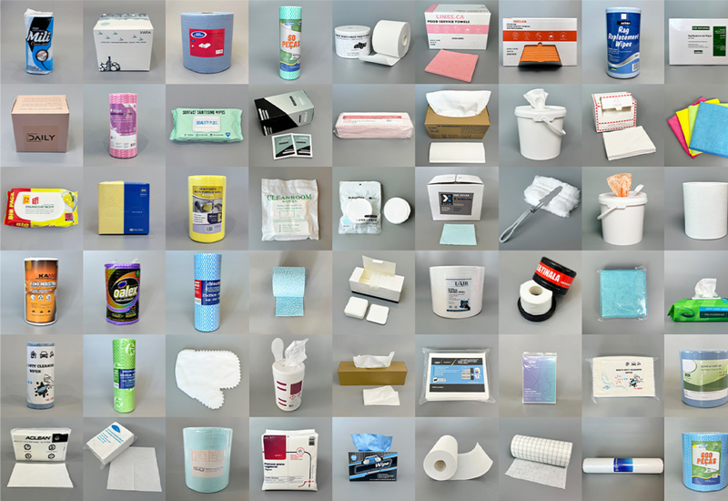 Custom nonwoven wipes and disposable towel product case display wall