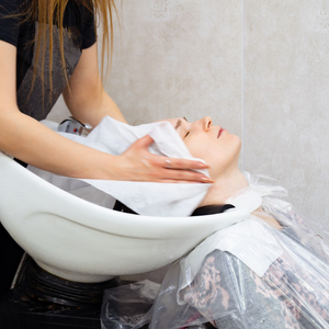 Disposable facial towel used in salon hair washing