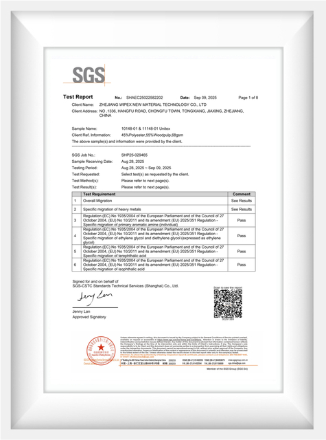 SGS approved disposable towel and dry wipes quality performance