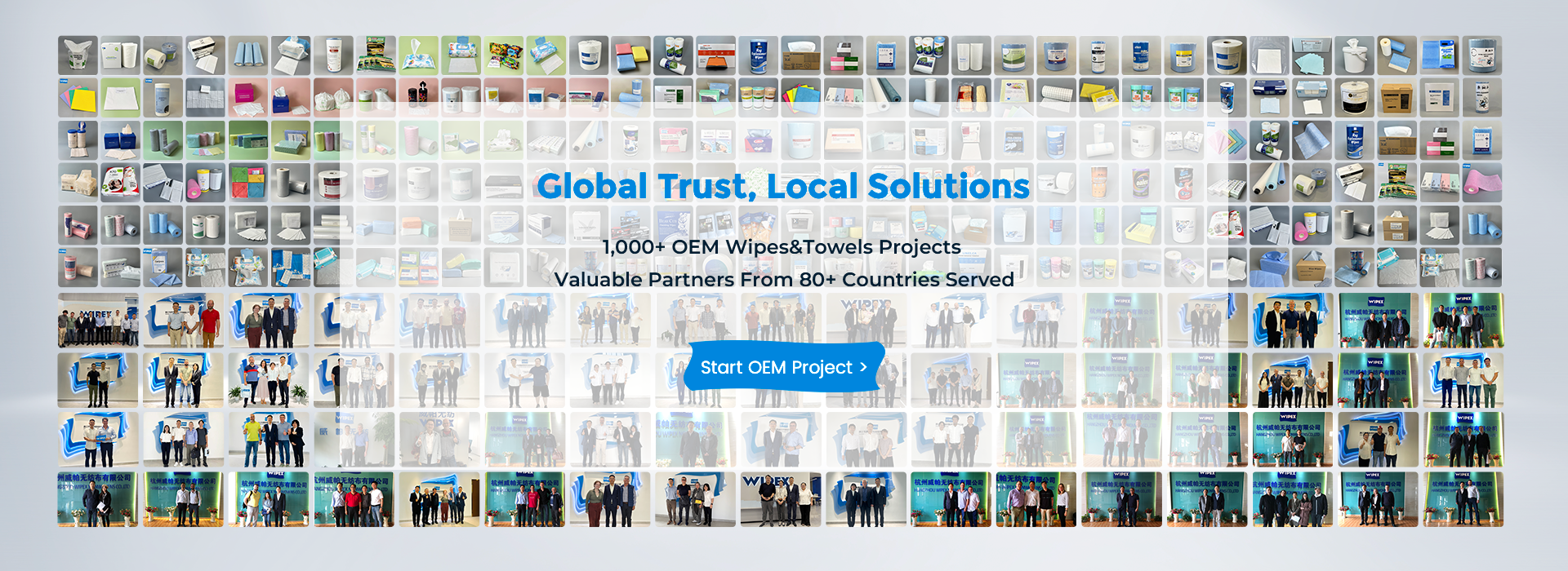 Disposable towel and dry wipes for global OEM and private label brands