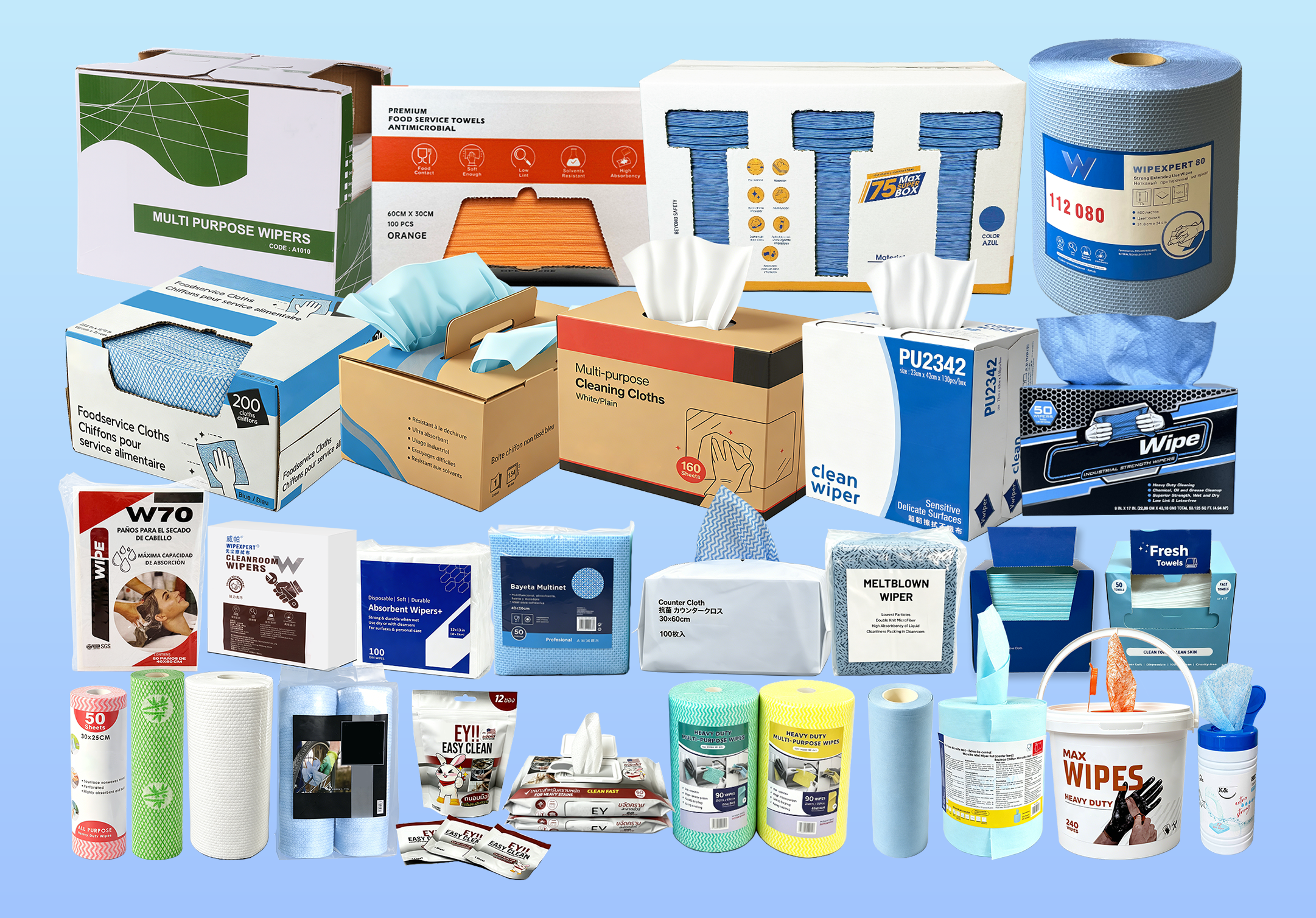 Various Disposable Wipes